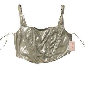 NWT Silver stretchy bustier top
